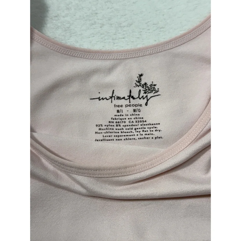 Intimately Free People Seamless Baby‎ Tee M/L Blush Pink Scoop Neck Crop Top